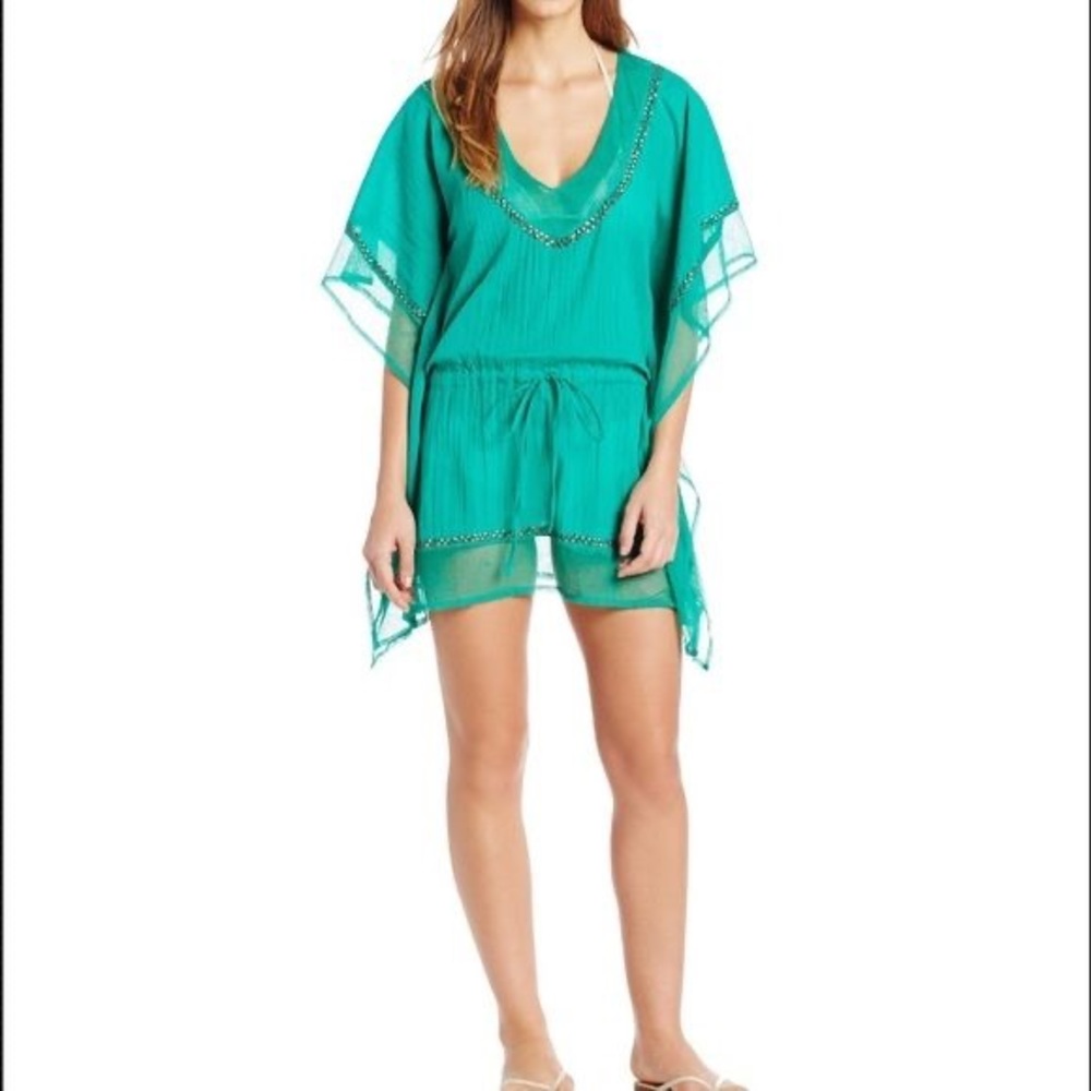 La Blanca Green Caftan Cover Up